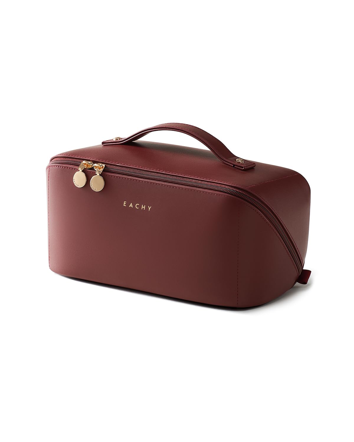 Wide-Open PU Leather Makeup Bag