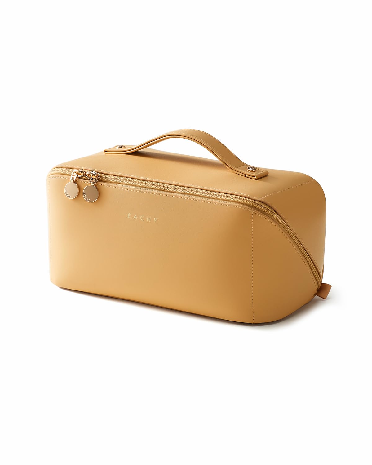 Wide-Open PU Leather Makeup Bag