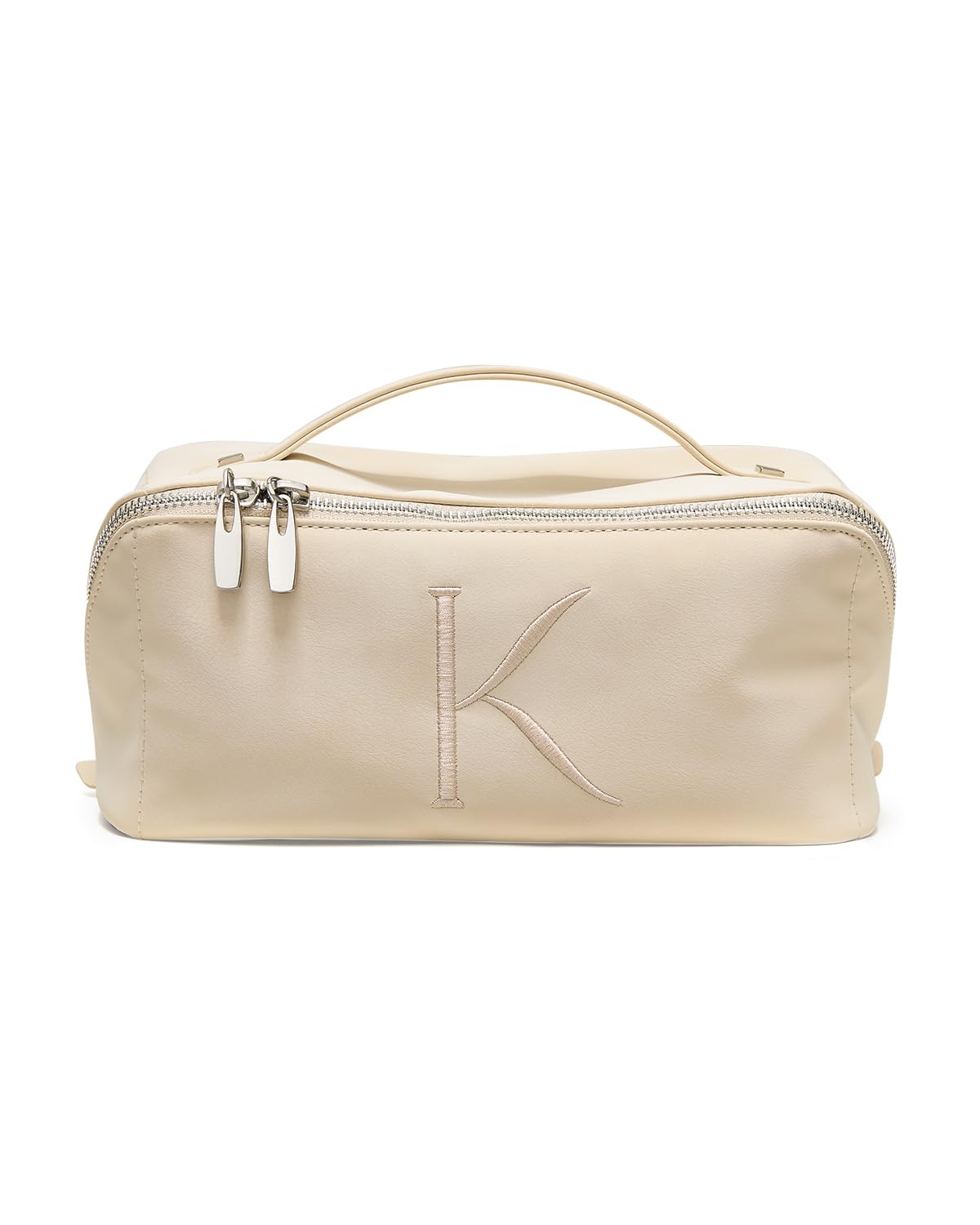 Wide-Open PU Leather Makeup Bag