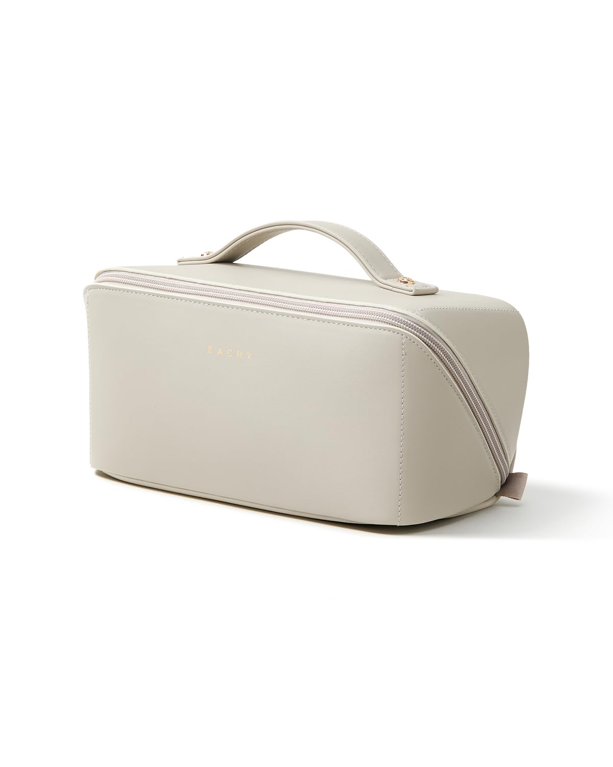 Wide-Open PU Leather Makeup Bag