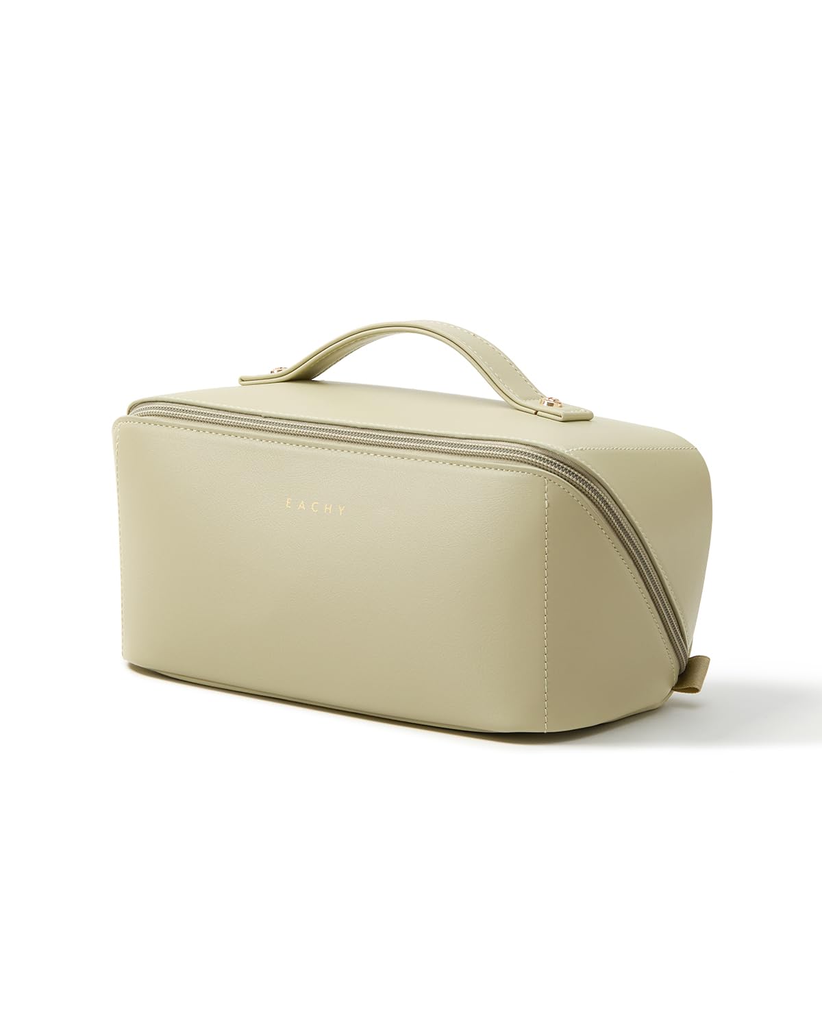 Wide-Open PU Leather Makeup Bag