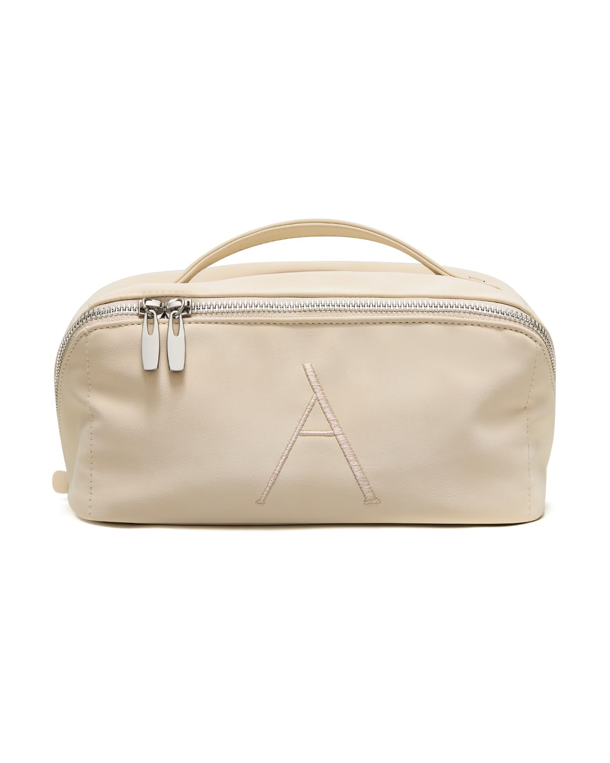 Wide-Open PU Leather Makeup Bag