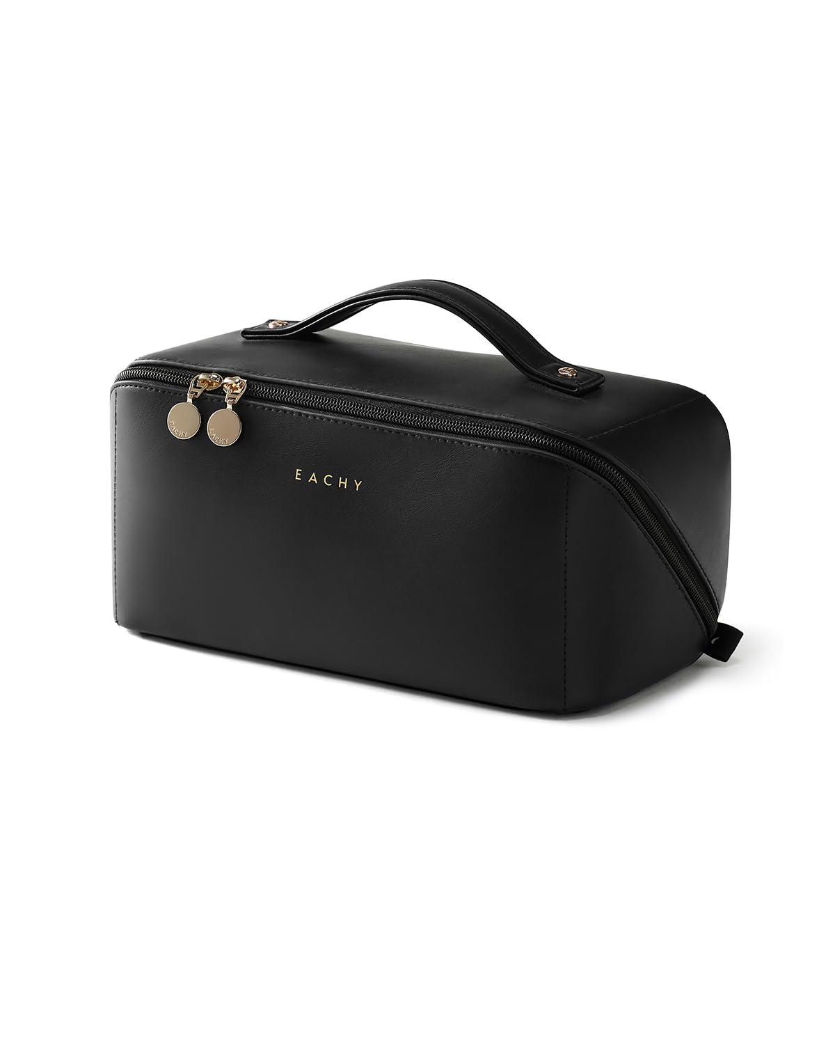 Wide-Open PU Leather Makeup Bag