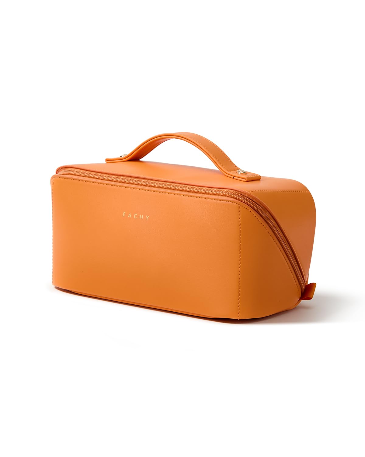 Wide-Open PU Leather Makeup Bag
