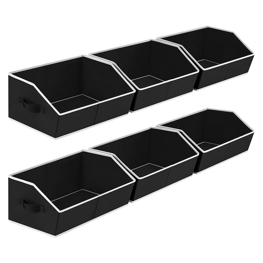 Open-Front Fabric Clothing Storage Bins