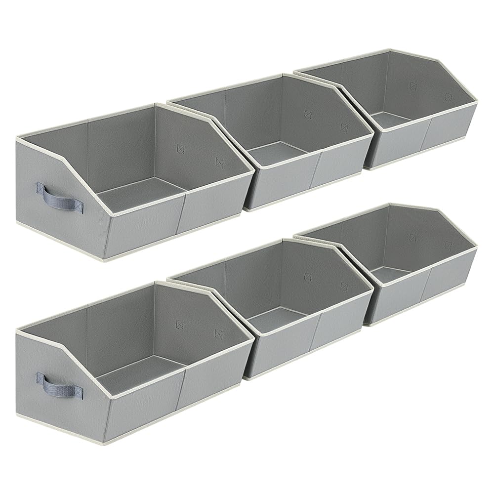 Open-Front Fabric Clothing Storage Bins
