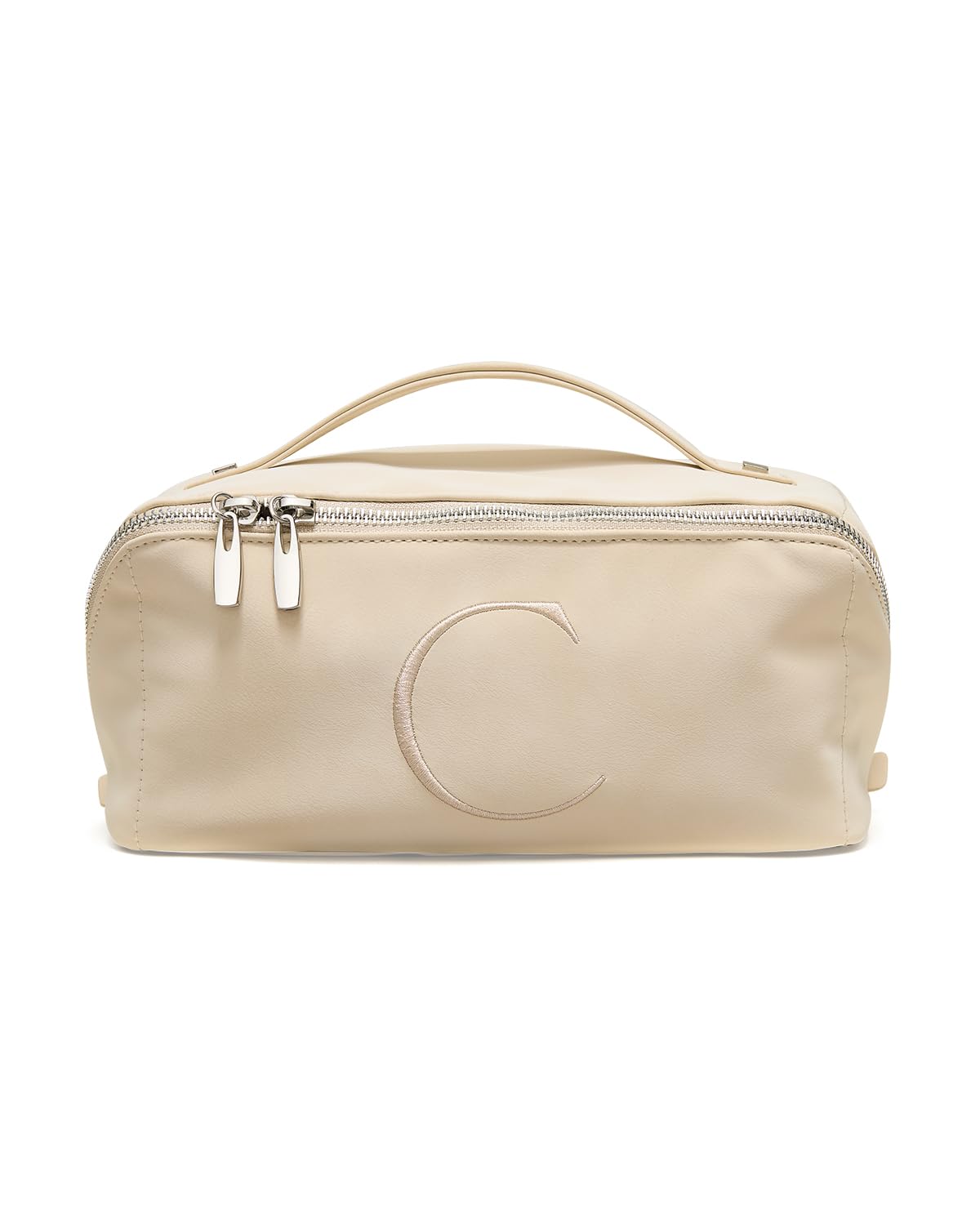 Wide-Open PU Leather Makeup Bag
