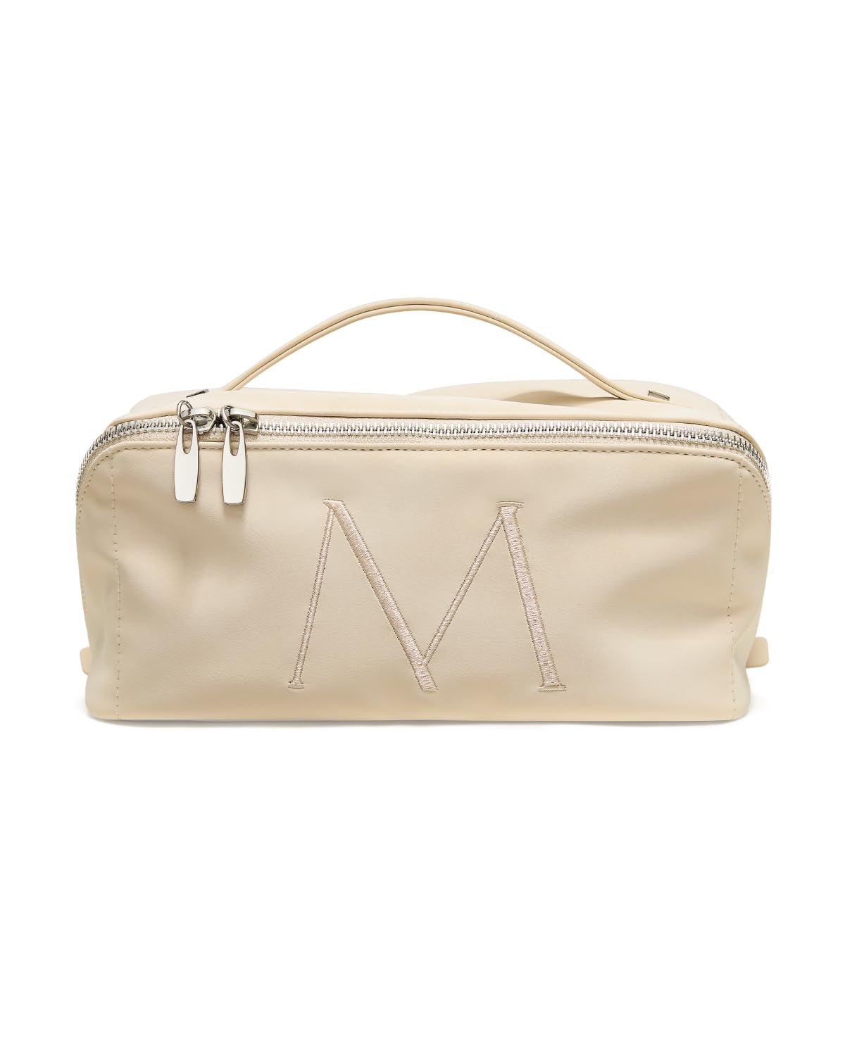 Wide-Open PU Leather Makeup Bag