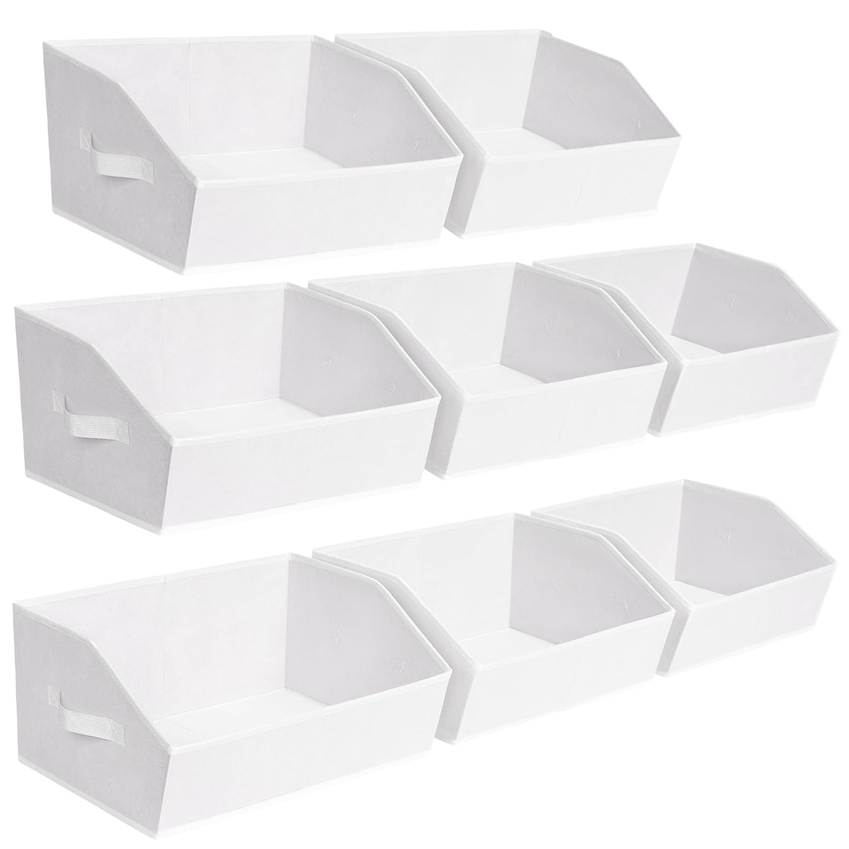 Open-Front Fabric Clothing Storage Bins