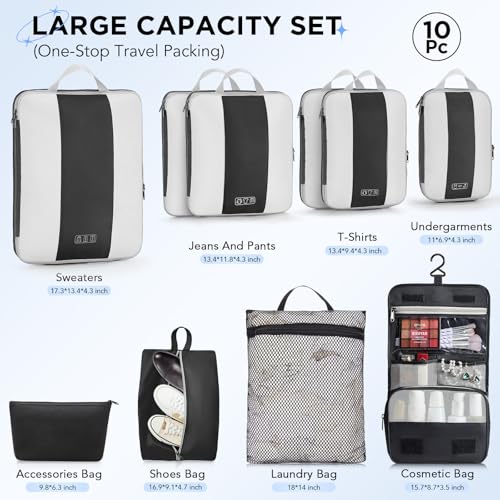 Ten-Piece Compression Packing Cube Set