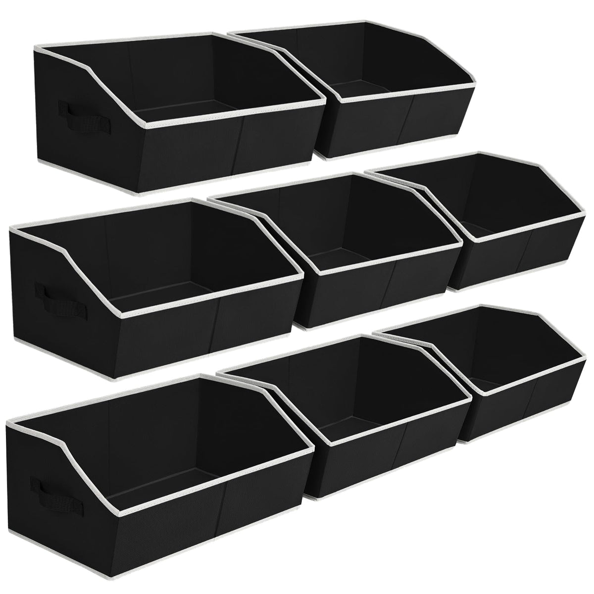 Open-Front Fabric Clothing Storage Bins