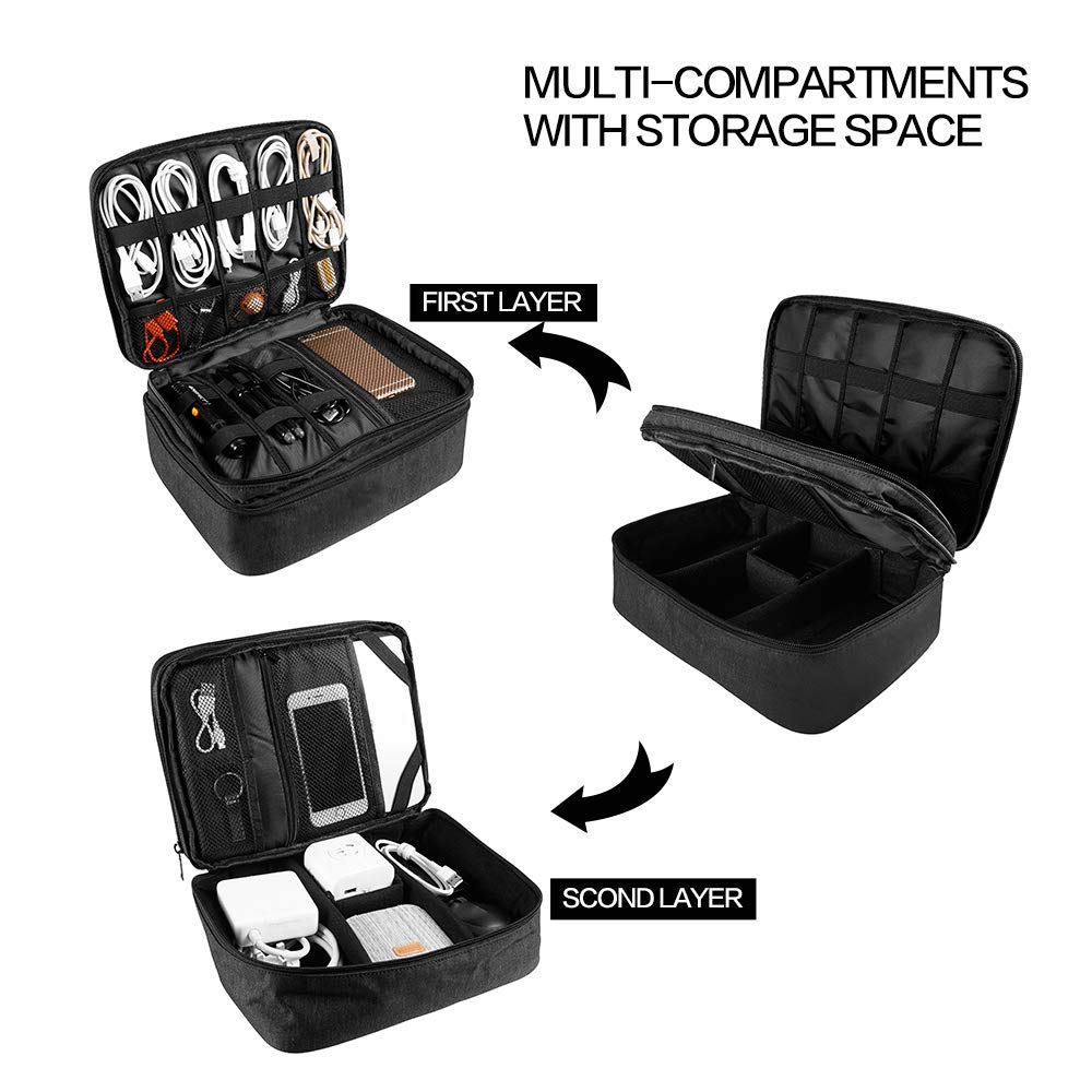 Adjustable-Divider Cable Organizer Bag
