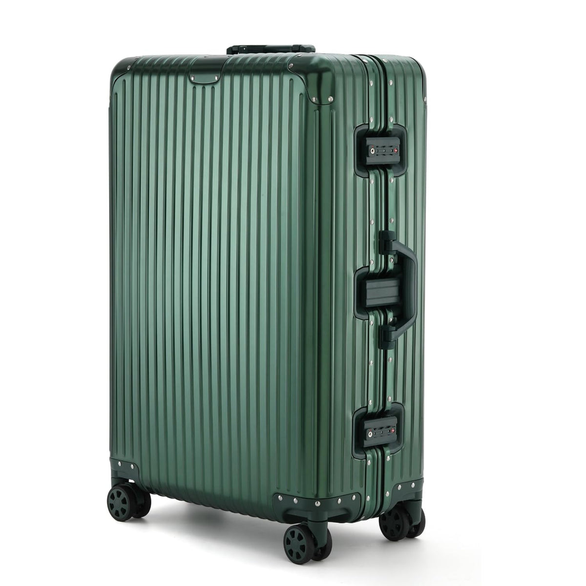 28-Inch Aluminum Checked Suitcase