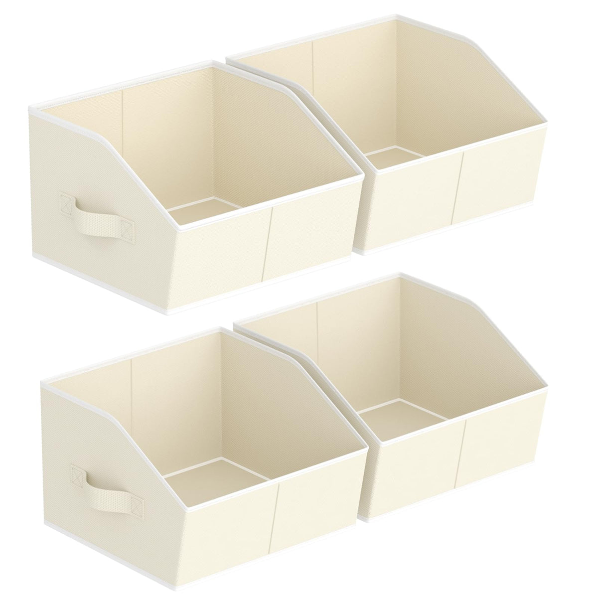 Open-Front Fabric Clothing Storage Bins