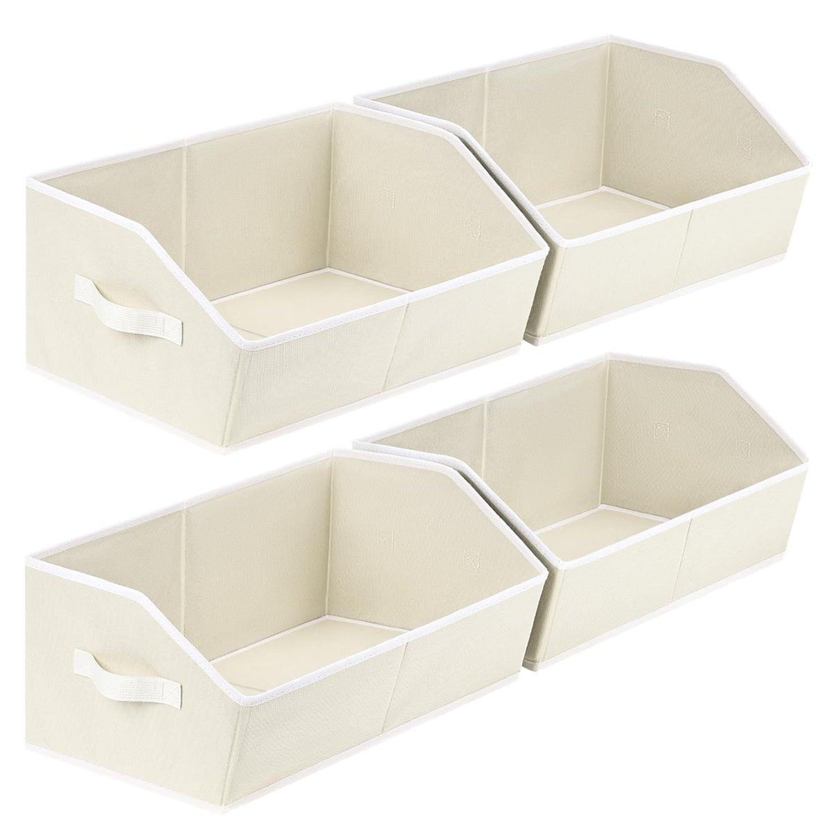 Open-Front Fabric Clothing Storage Bins