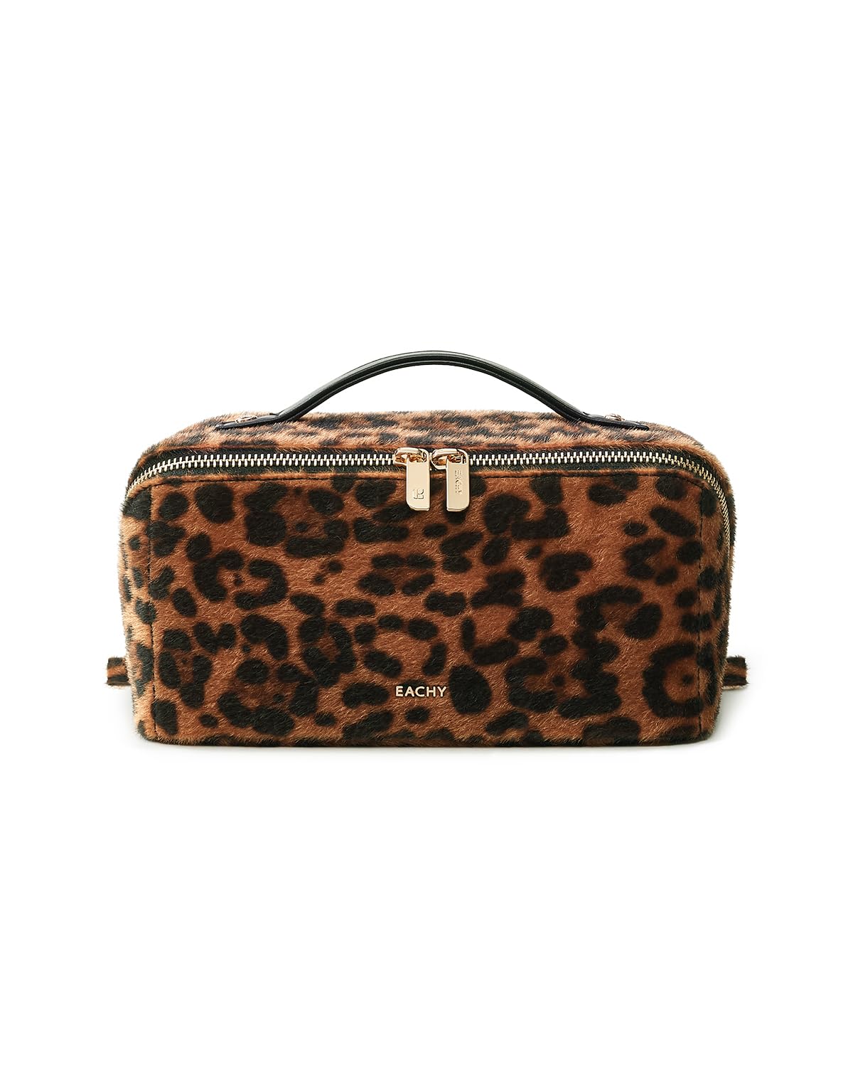 Wide-Open PU Leather Makeup Bag