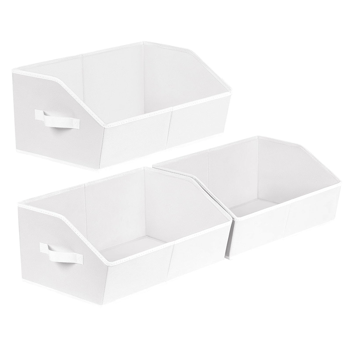 Open-Front Fabric Clothing Storage Bins