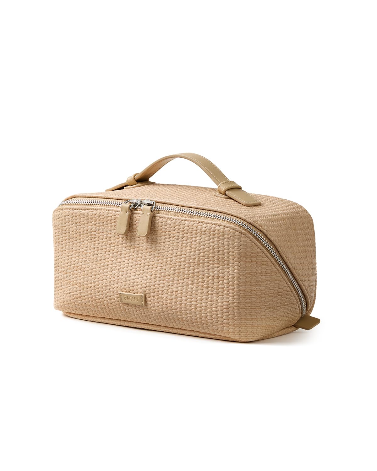 Wide-Open PU Leather Makeup Bag