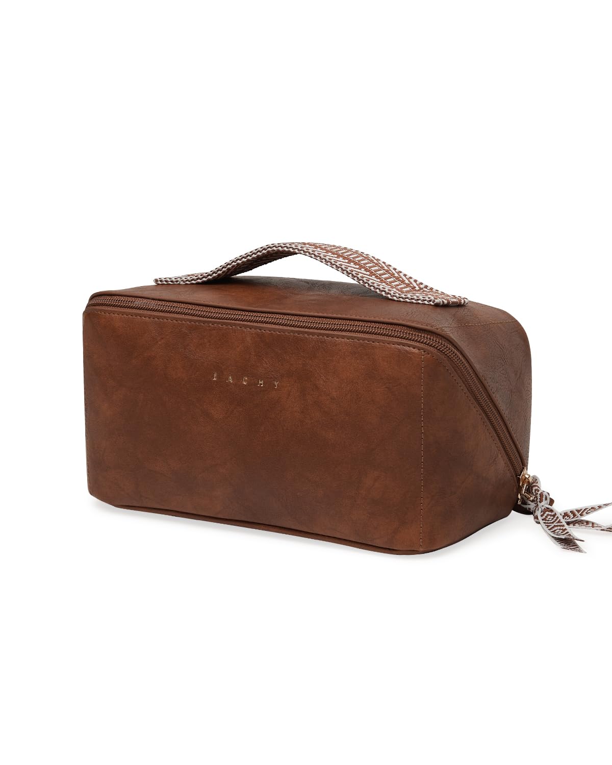Wide-Open PU Leather Makeup Bag