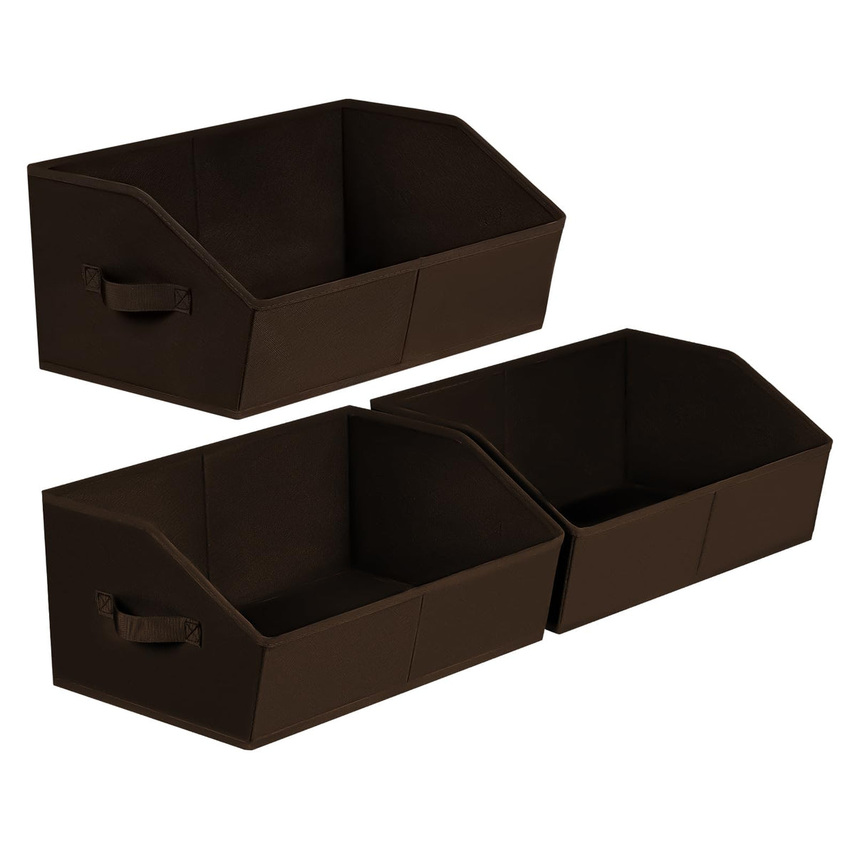 Open-Front Fabric Clothing Storage Bins