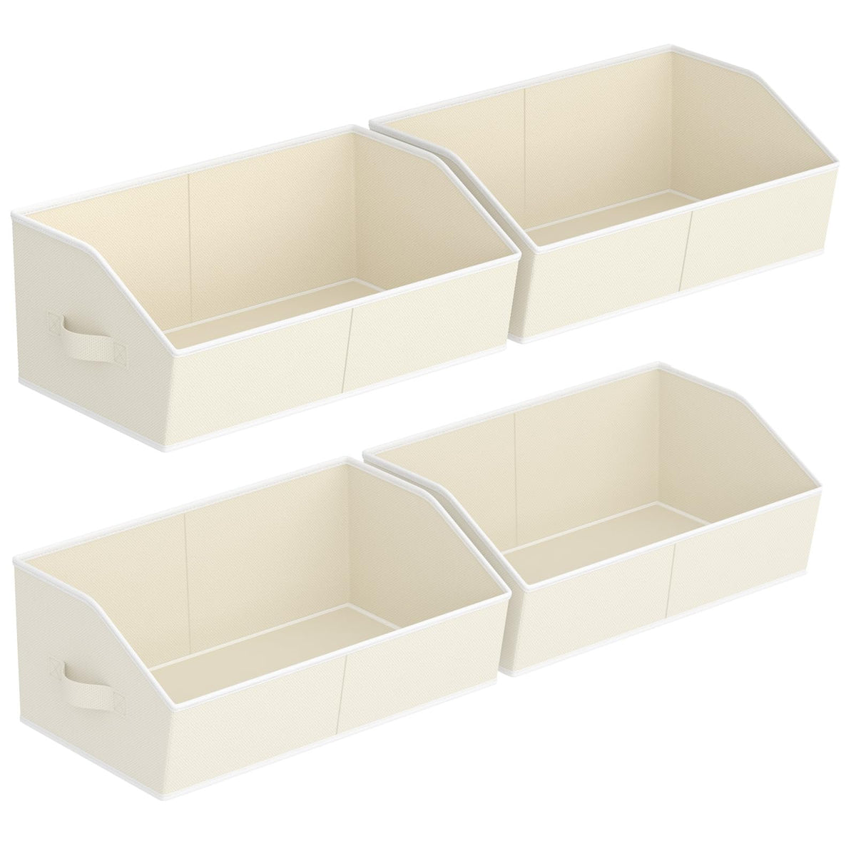 Open-Front Fabric Clothing Storage Bins