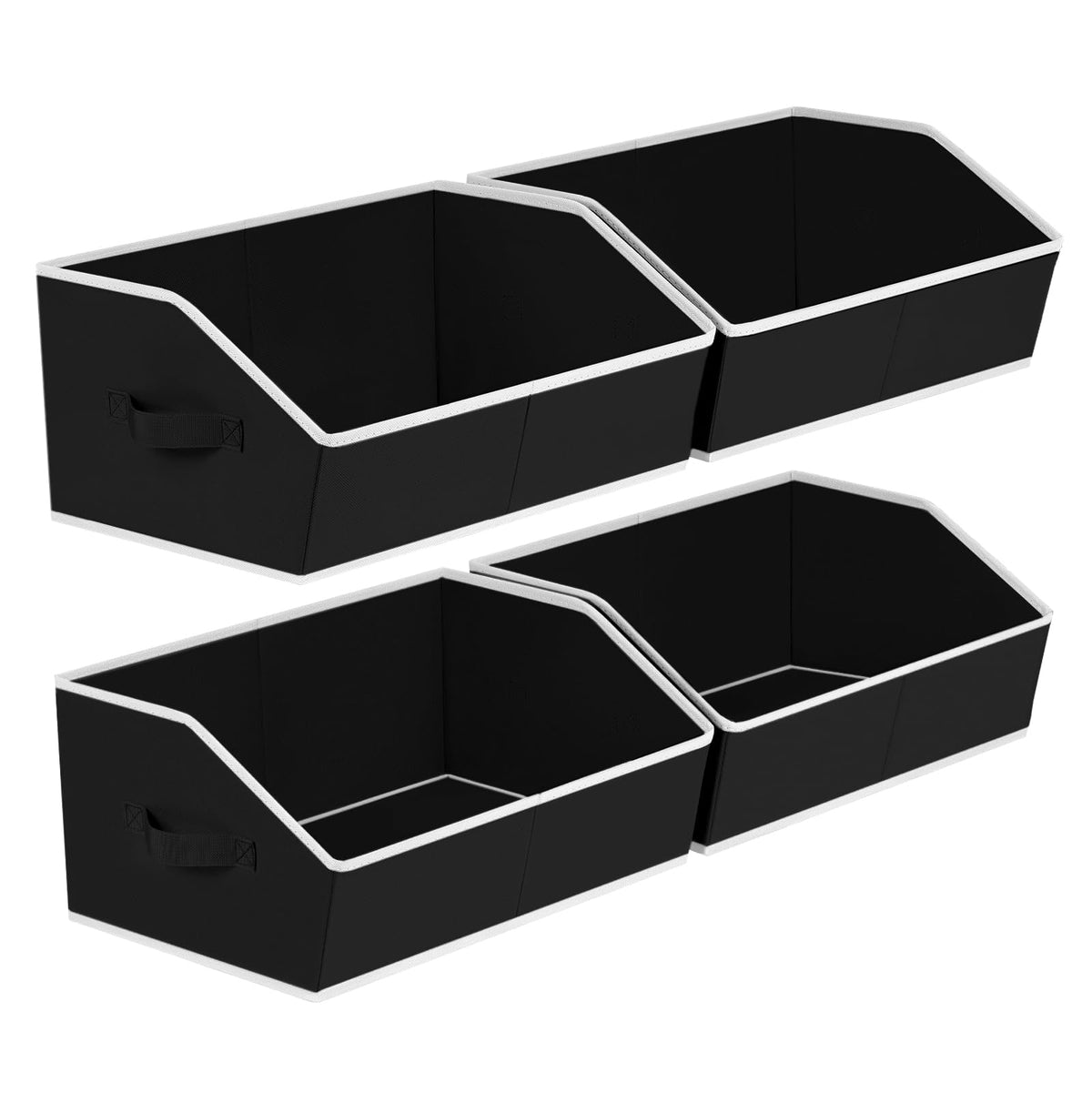 Open-Front Fabric Clothing Storage Bins