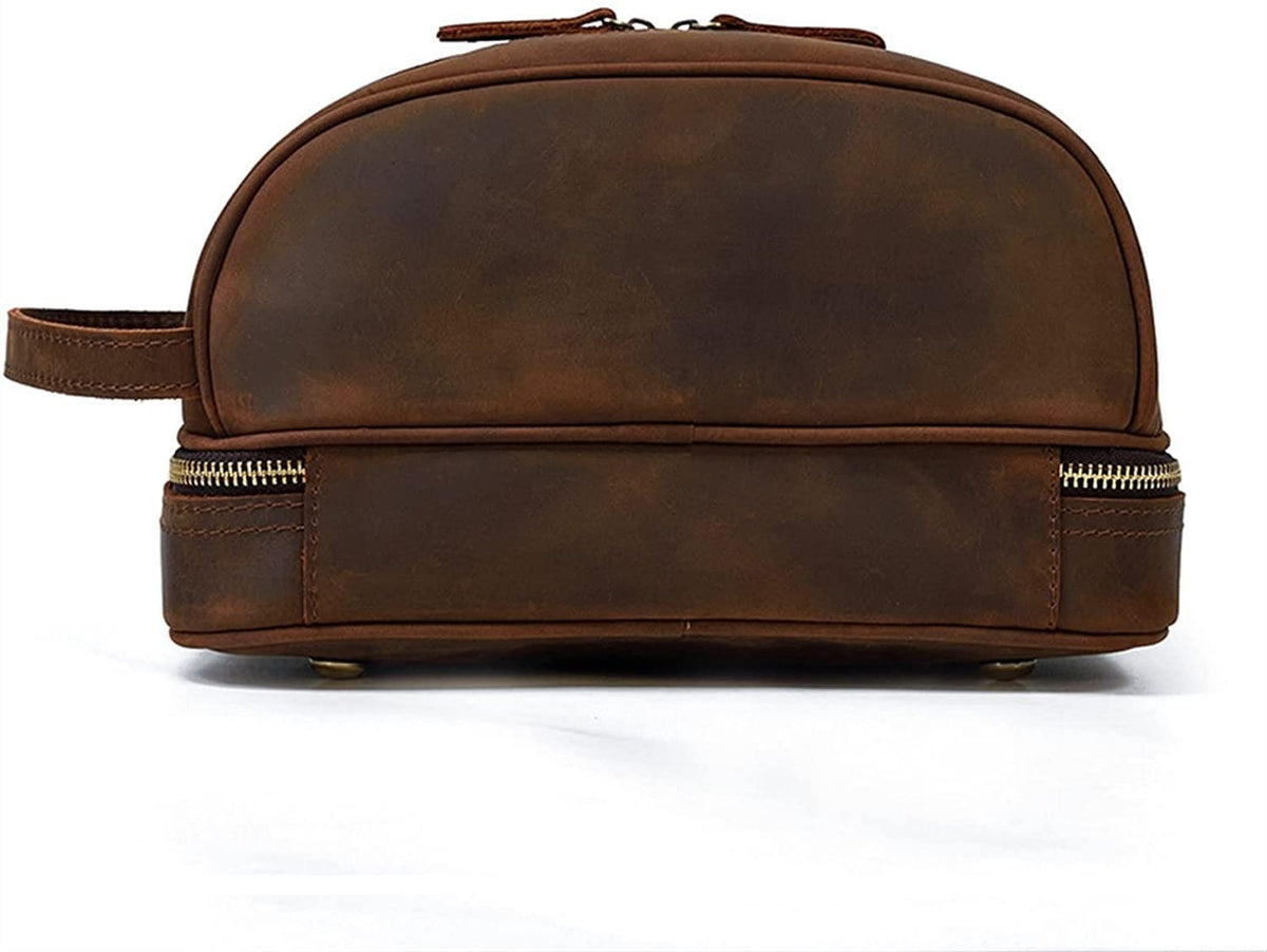 Water-Resistant Leather Toiletry Kit