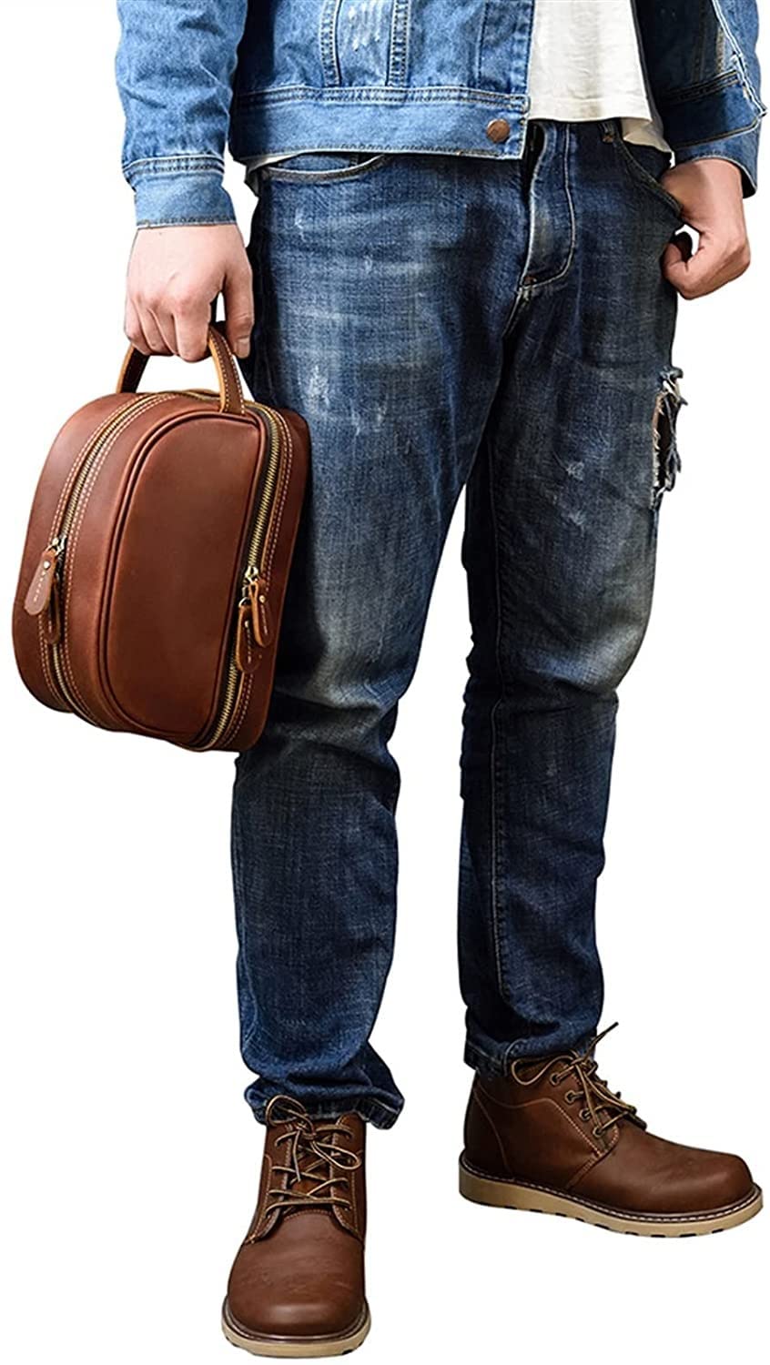 Water-Resistant Leather Toiletry Kit