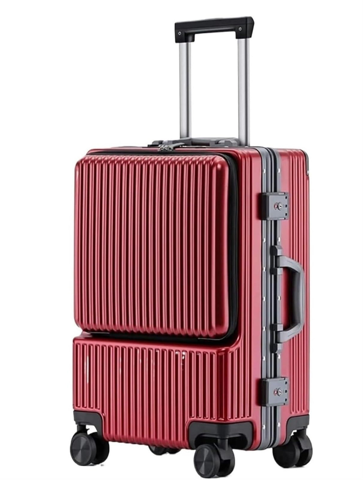 Front-Pocket Aluminum-Frame Suitcase