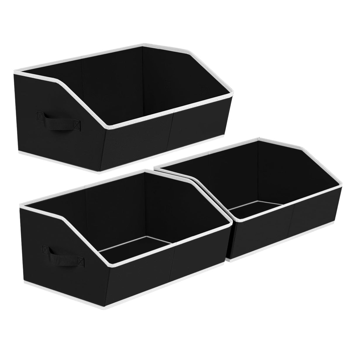 Open-Front Fabric Clothing Storage Bins