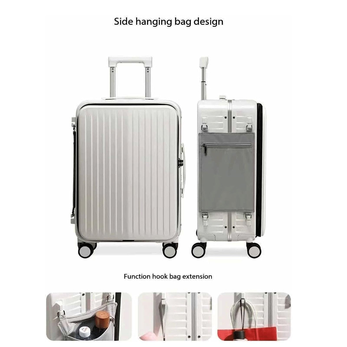 Detachable-Bag Wheeled Carry-On Suitcase