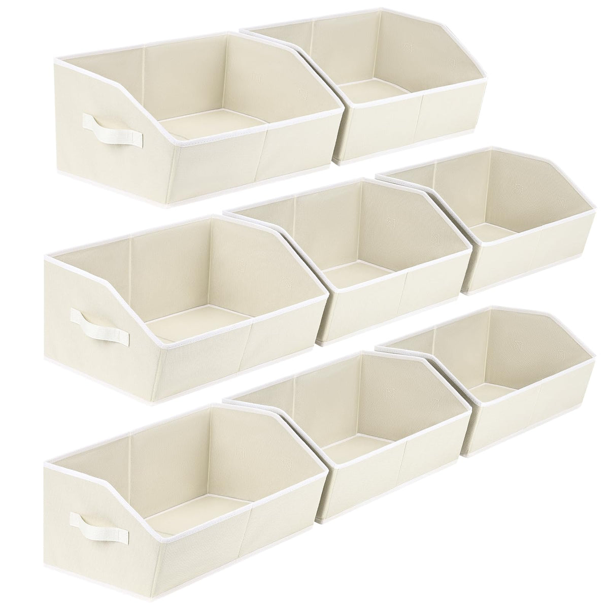 Open-Front Fabric Clothing Storage Bins