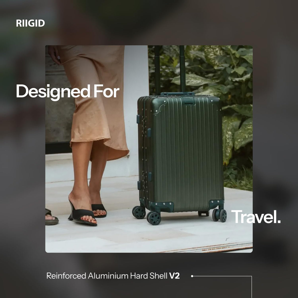28-Inch Aluminum Checked Suitcase