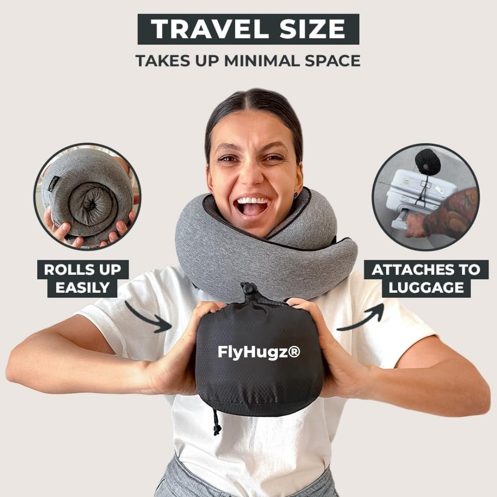 Contoured Memory Foam Travel Neck Pillow