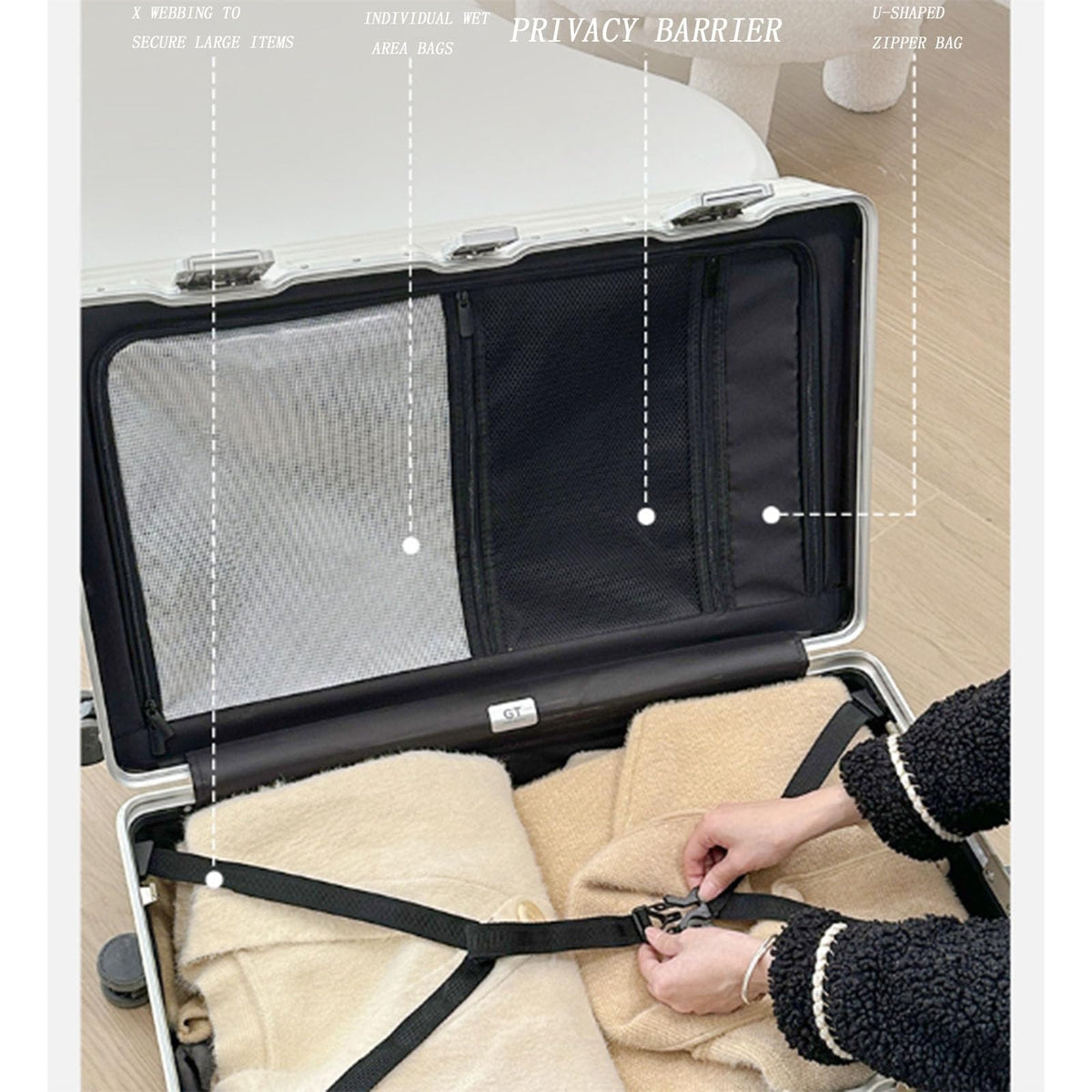 Large-Capacity Aluminum-Frame Checked Suitcase