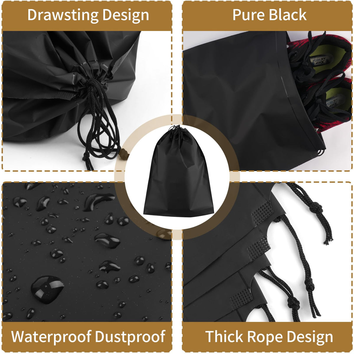 Multi-Pack Travel Shoe Storage Bags