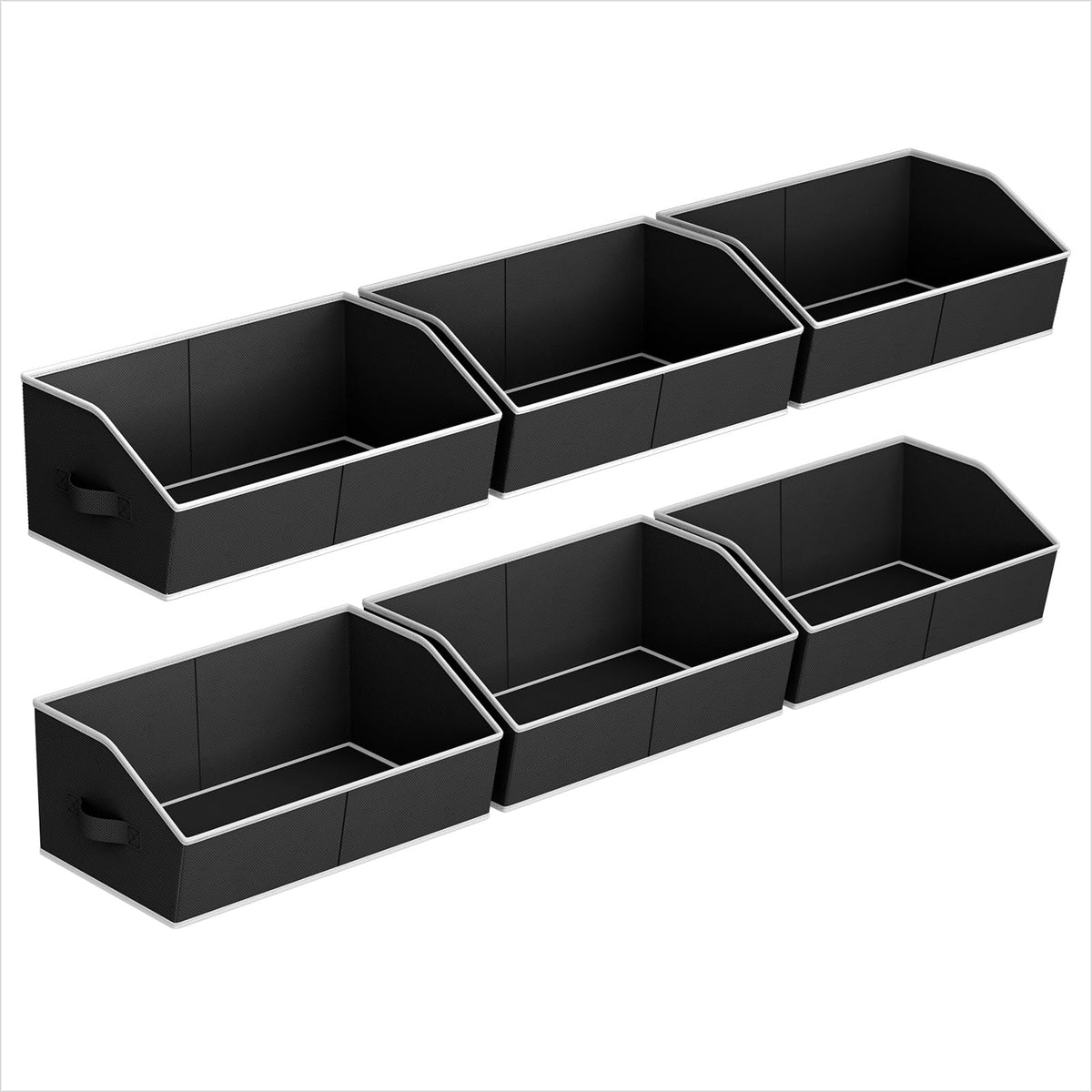 Open-Front Fabric Clothing Storage Bins