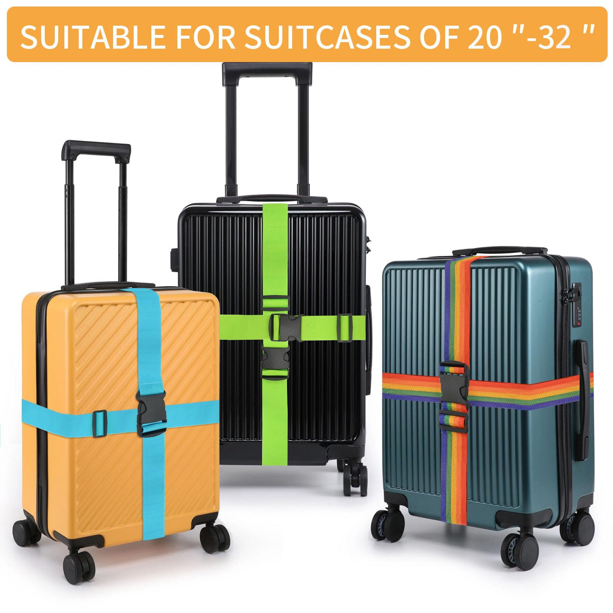79-Inch Adjustable Luggage Strap Set