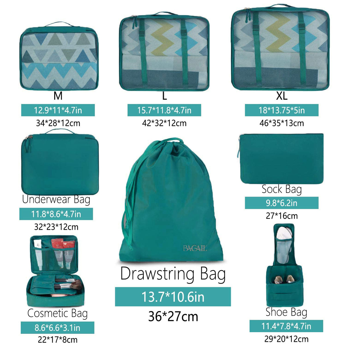 Multi-Piece Packing Cube Organizer Set