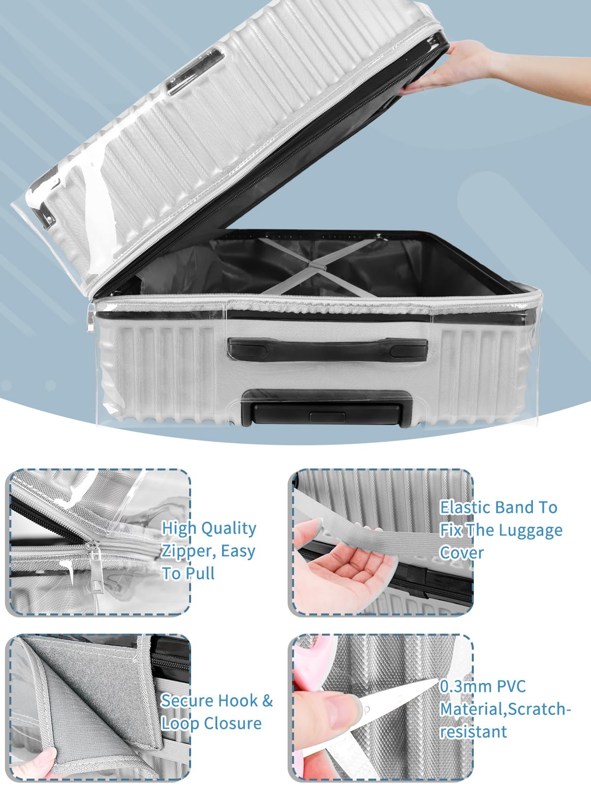 Clear PVC Suitcase Cover