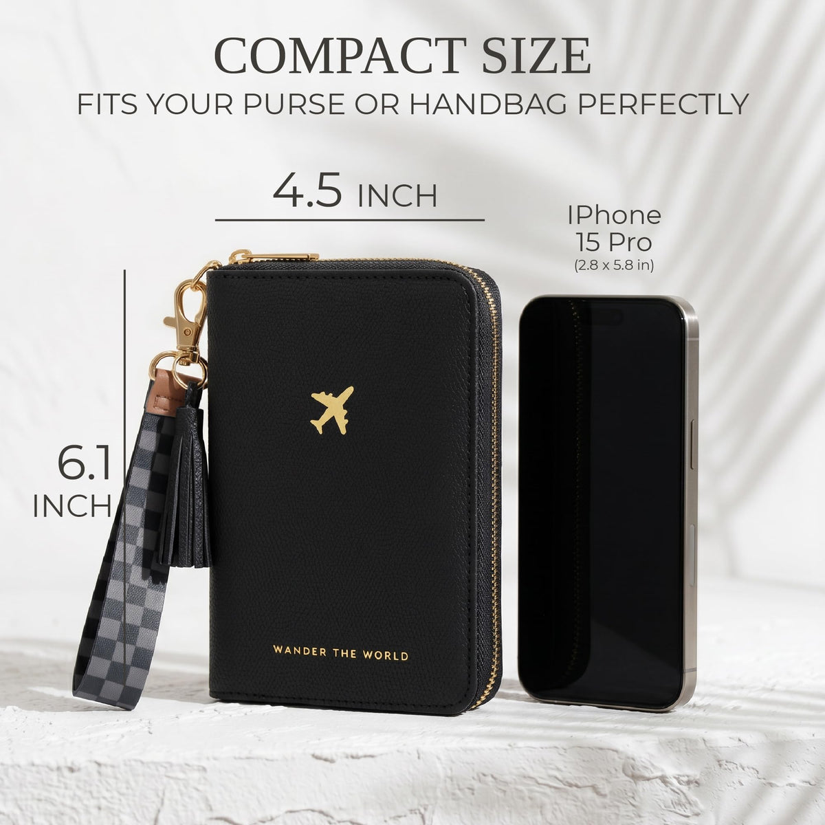 Passport Wallet with Detachable Wrist Strap