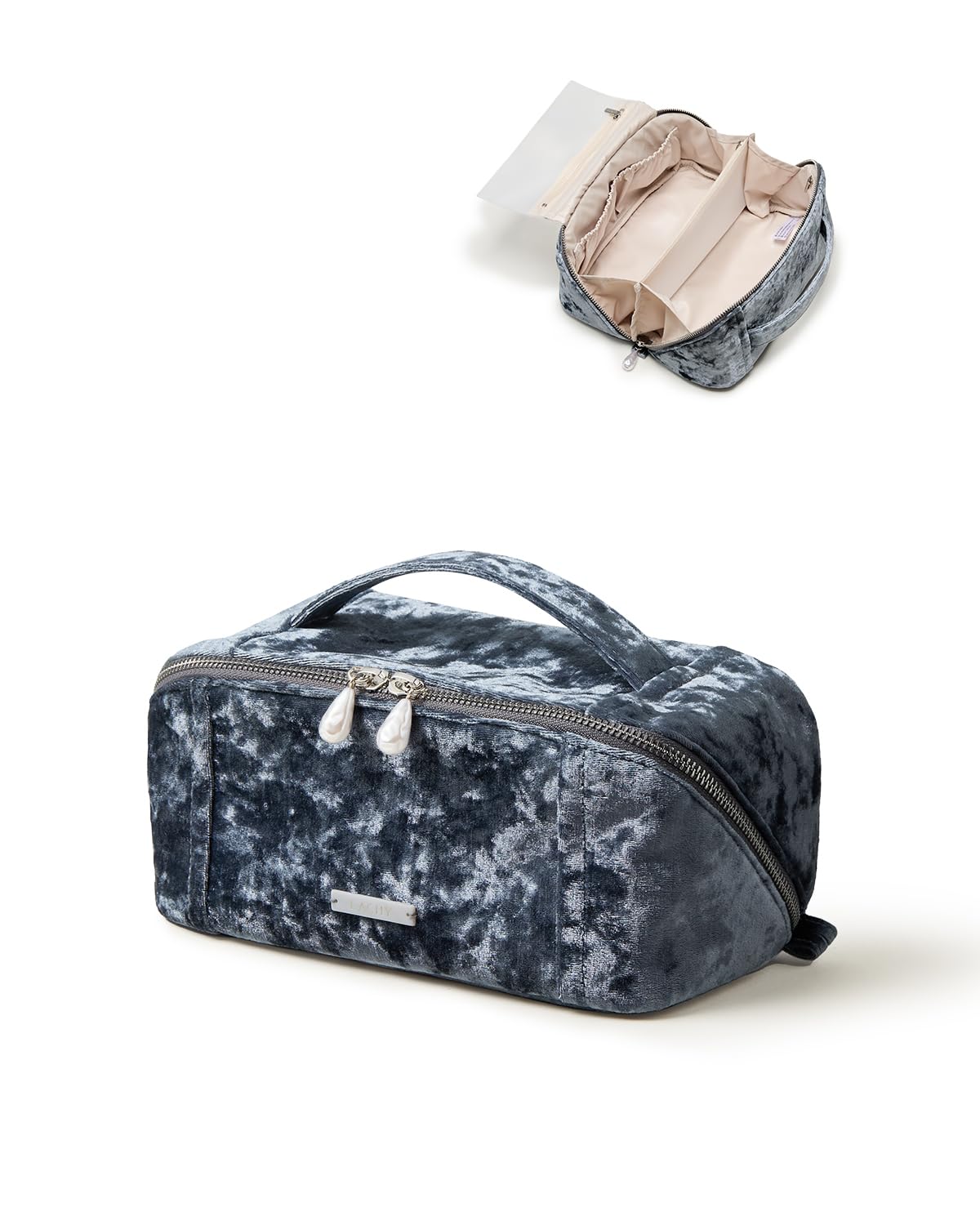 Wide-Open PU Leather Makeup Bag