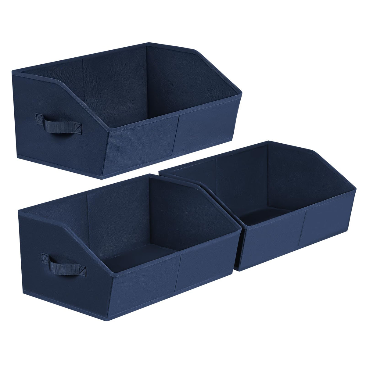 Open-Front Fabric Clothing Storage Bins