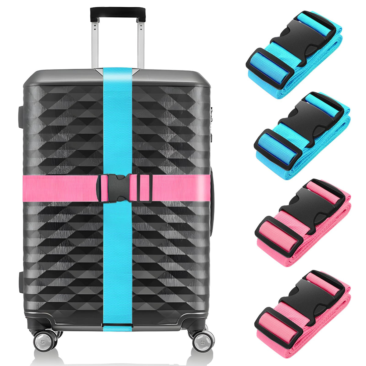 79-Inch Adjustable Luggage Strap Set