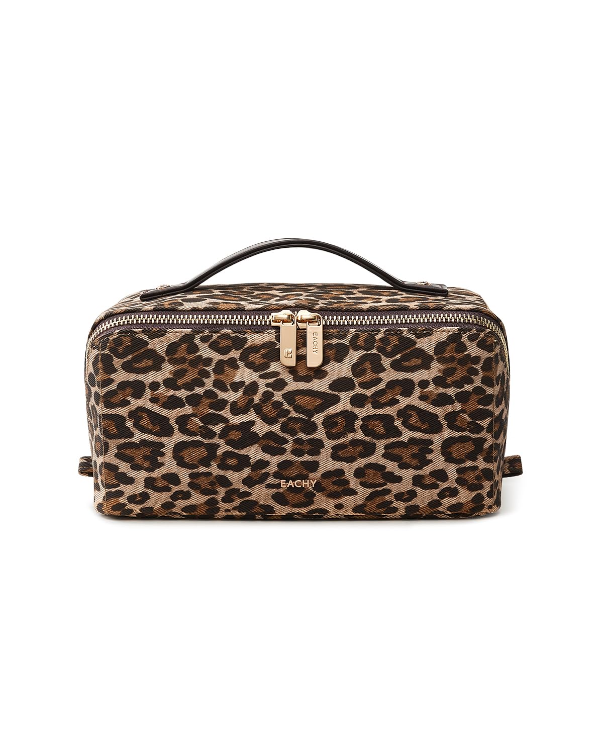 Wide-Open PU Leather Makeup Bag