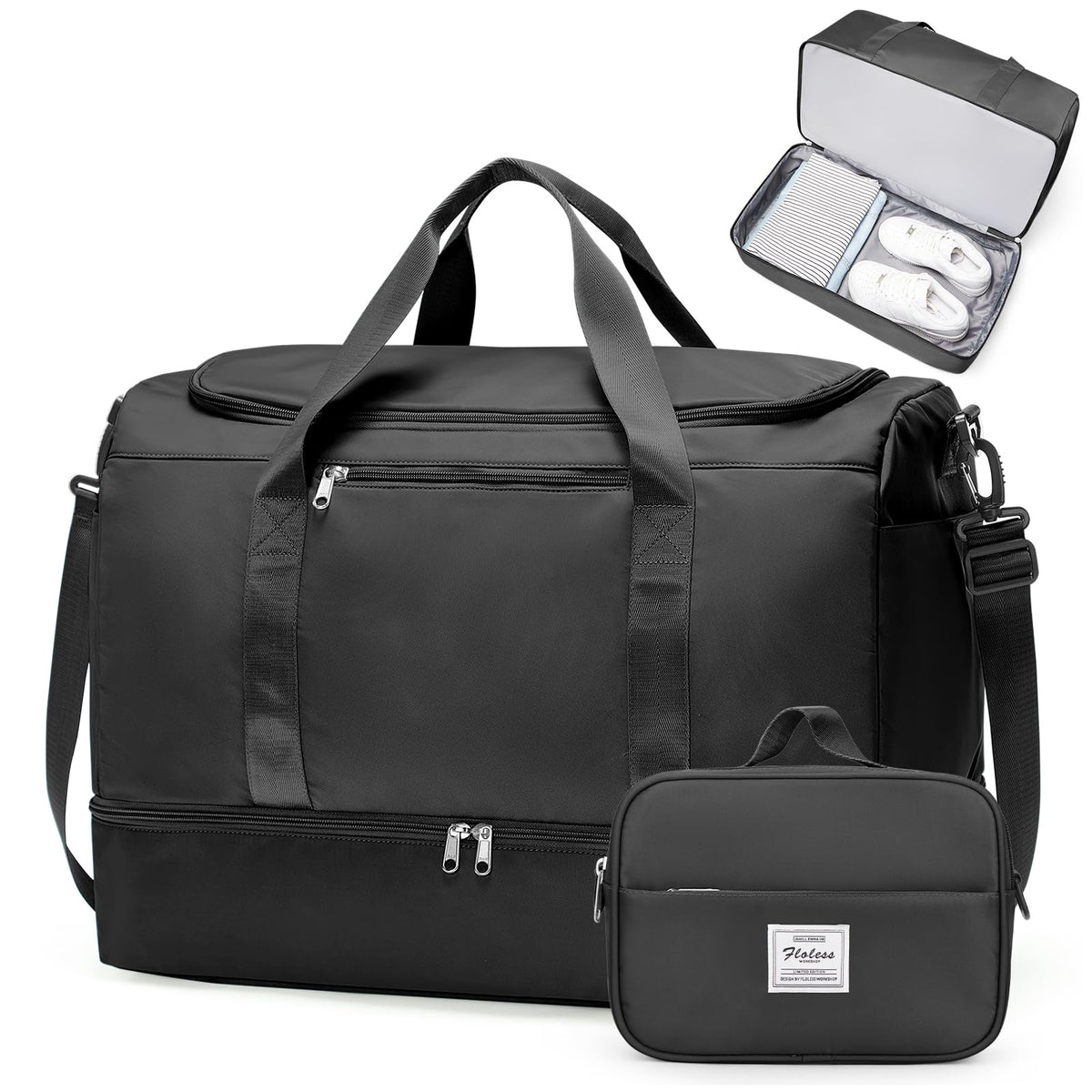 Three-Piece Weekender Travel Bag Set