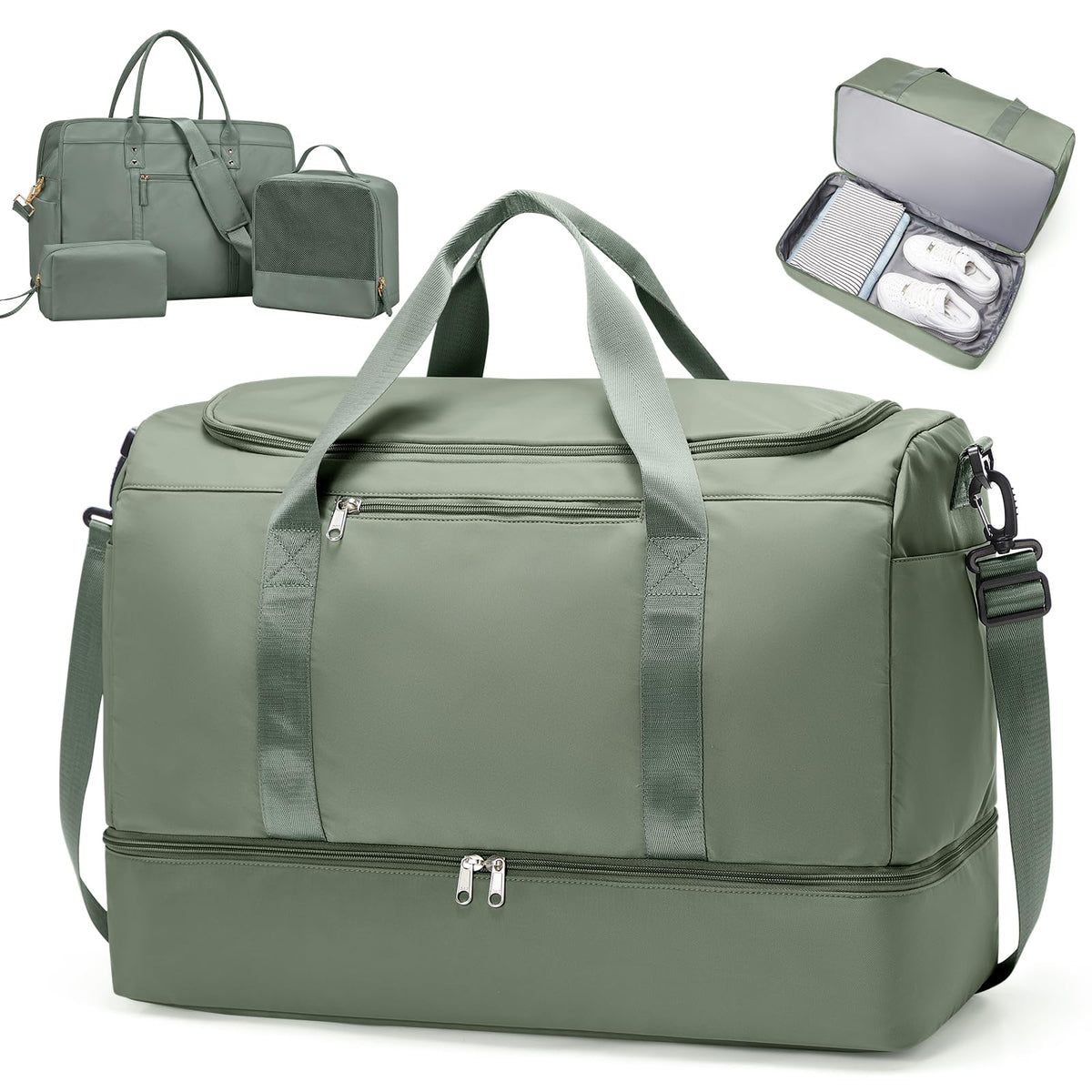 Three-Piece Weekender Travel Bag Set