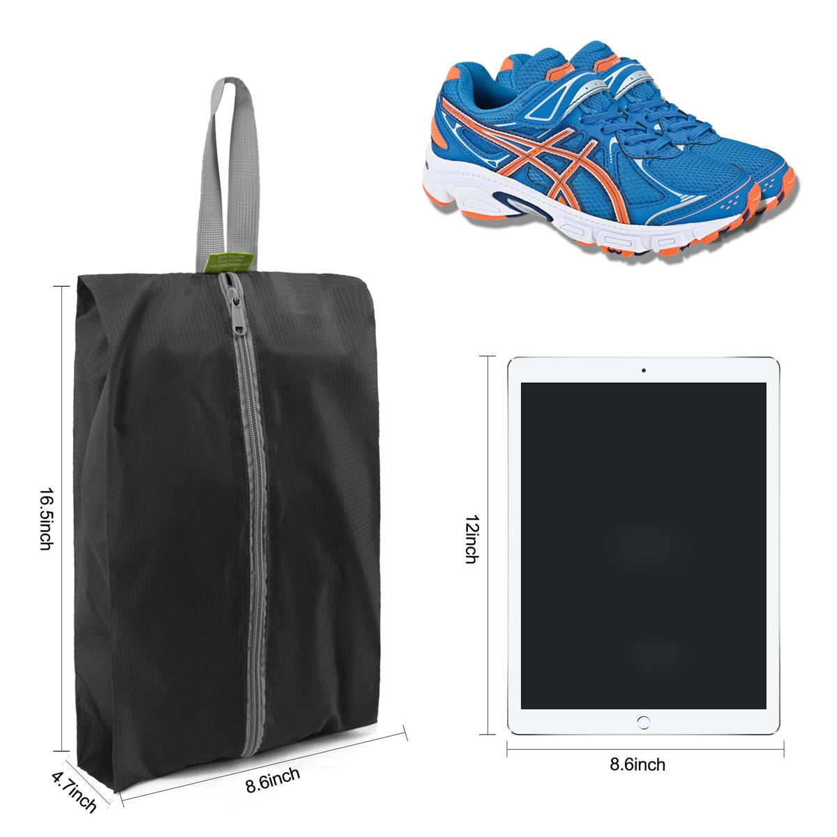 Multi-Pack Zippered Travel Shoe Bags