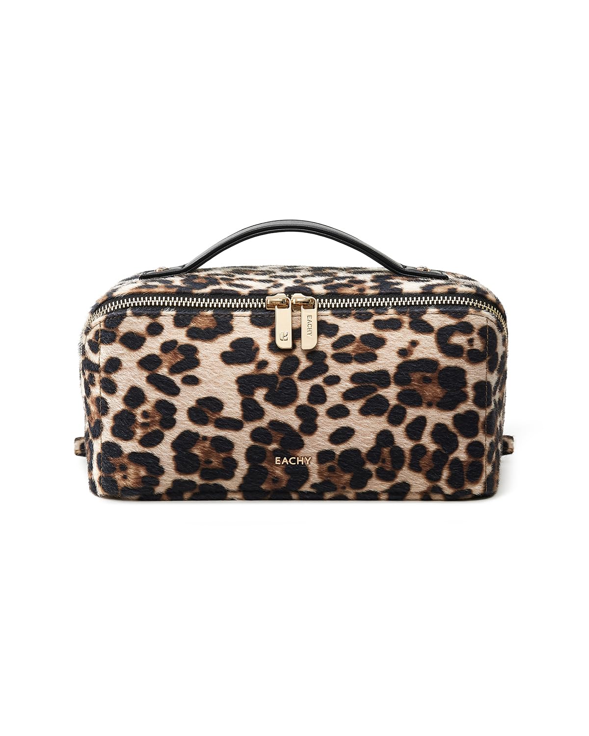 Wide-Open PU Leather Makeup Bag