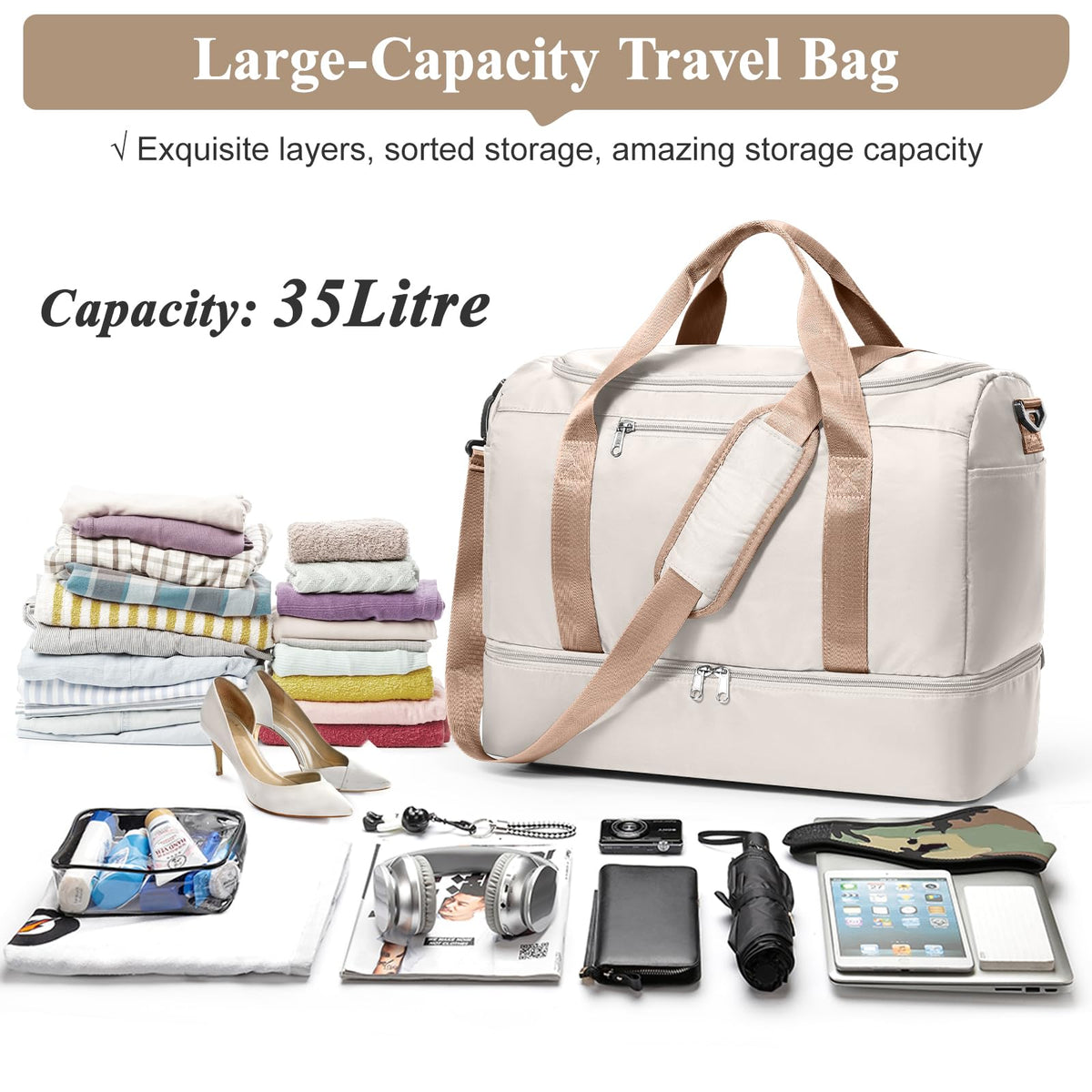 Three-Piece Weekender Travel Bag Set